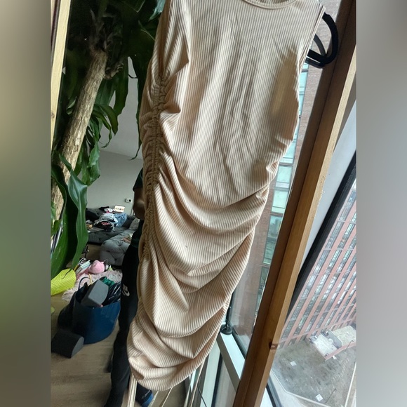 Ribbed Drawstring Side Dress - Picture 2 of 6